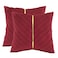 Tosleo Red Velvet Pillow Covers 18 x 18 Pack of 2 with Gold Leather Decorative Throw Pillow Covers Luxury Modern Soft Pillowcases Spring Summer Home Decor for Wedding Sofa Bed Living Room