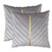 Tosleo Gray Pillow Covers 16x16 Pack of 2 with Gold Leather Soft Velvet Throw Pillow Covers Decorative Couch Pillowcases Luxury Modern Pillow Cases Spring Summer Home Decor for Sofa Bed Living Room