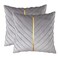 Tosleo Gray Pillow Covers 16x16 Pack of 2 with Gold Leather Soft Velvet Throw Pillow Covers Decorative Couch Pillowcases Luxury Modern Pillow Cases Spring Summer Home Decor for Sofa Bed Living Room