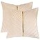 Tosleo Cream Pillow Covers 18 x 18 Pack of 2 with Gold Leather Soft Velvet Throw Pillow Covers Decorative Couch Pillow Cover Luxury Modern Pillowcases Spring Summer Home Decor for Sofa Bed Living Room