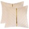 Tosleo Cream Pillow Covers 18 x 18 Pack of 2 with Gold Leather Soft Velvet Throw Pillow Covers Decorative Couch Pillow Cover Luxury Modern Pillowcases Spring Summer Home Decor for Sofa Bed Living Room