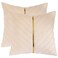 Tosleo Cream Pillow Covers 18 x 18 Pack of 2 with Gold Leather Soft Velvet Throw Pillow Covers Decorative Couch Pillow Cover Luxury Modern Pillowcases Spring Summer Home Decor for Sofa Bed Living Room