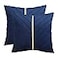 Tosleo Navy Blue Pillow Covers 16x16 Pack of 2 with Gold Leather Soft Velvet Throw Pillow Covers Decorative Couch Pillowcases Luxury Modern Pillow Cover Spring Summer Home Decor for Sofa Bed