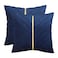 Tosleo Navy Blue Pillow Covers 16x16 Pack of 2 with Gold Leather Soft Velvet Throw Pillow Covers Decorative Couch Pillowcases Luxury Modern Pillow Cover Spring Summer Home Decor for Sofa Bed