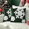 MIULEE Pack of 2 Christmas Decorative Snowflake Throw Pillow Covers Canvas Embroidery Winter Cushion Cases Holiday Decor Soft Pillowcases for Winter Couch Sofa Bedroom CarDark Green 16x16in