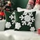 MIULEE Pack of 2 Christmas Decorative Snowflake Throw Pillow Covers Canvas Embroidery Winter Cushion Cases Holiday Decor Soft Pillowcases for Winter Couch Sofa Bedroom CarDark Green 16x16in