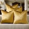 GIGIZAZA Pack of 4 Gold Pillow Covers16x16 Velvet Throw Pillows Soft Covers Decorative Luxury Couch Square Pillow Covers Modern Living Room Cushion Covers