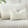 OTOSTAR Pack of 2 Soft Corduroy Decorative Throw Pillow Covers 16 x 24 Inch Boho Striped Pillow Covers Lumbar Cushion Case Couch Pillowcases for Sofa Bed Home Decor Cream White