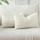OTOSTAR Pack of 2 Soft Corduroy Decorative Throw Pillow Covers 16 x 24 Inch Boho Striped Pillow Covers Lumbar Cushion Case Couch Pillowcases for Sofa Bed Home Decor Cream White