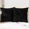 Pallene Summer Black Euro Sham Throw Pillow Covers 22x22 Set of 2 Soft Plush Faux Fur Decorative Couch Pillow Covers for Sofa Bed Living Room Pillow Cases with 3D Diamond Pattern