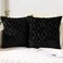Pallene Summer Black Euro Sham Throw Pillow Covers 22x22 Set of 2 Soft Plush Faux Fur Decorative Couch Pillow Covers for Sofa Bed Living Room Pillow Cases with 3D Diamond Pattern