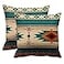 Emvency Set of 2 Throw Pillow Cover Tribal Fabric Print Turquoise Blue Hue Decorative Pillow Case Western Home Decor Square 18 x 18 Inch Cushion Pillowcase