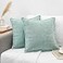 Oveesha 18x18 Pillow Covers for Couch Pillows Mint Green Set of 2 Decorative Soft Textured Cozy Chenille Cushions Covers Modern Deco Covers for Sofa Pillows Decor Pillow Covers Square Pillowcase