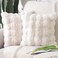 MADIZZ Pack of 2 Thick Plush Faux Wool Throw Pillow Covers Soft Boho Throw Pillows Luxurious Cushion Covers for Couch Sofa Bedroom Living Room Home Decor 18x18 Inch Cream