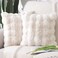 MADIZZ Pack of 2 Thick Plush Faux Wool Throw Pillow Covers Soft Boho Throw Pillows Luxurious Cushion Covers for Couch Sofa Bedroom Living Room Home Decor 18x18 Inch Cream