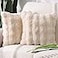 MADIZZ Pack of 2 Thick Plush Faux Wool Throw Pillow Covers Soft Boho Throw Pillows Luxurious Cushion Covers for Couch Sofa Bedroom Living Room Home Decor Euro Sham 24x24 Inch Beige