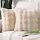 MADIZZ Pack of 2 Thick Plush Faux Wool Throw Pillow Covers Soft Boho Throw Pillows Luxurious Cushion Covers for Couch Sofa Bedroom Living Room Home Decor Euro Sham 24x24 Inch Beige