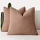 Foindtower Pack of 2 Textured Boucle Throw Pillow Covers Accent Solid Pillow Cases Cozy Soft Decorative Couch Cushion Case for Chair Sofa Bedroom Living Room Home Decor 18x18 Inch Dusty Orange Hazel