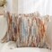 Simmore Fall Boho Decorative Throw Pillow Covers 18x18 Set of 2 Tufted Farmhouse Pillow Covers with Tassels for Cozy Bohemian Couch Sofa Bedroom Home Decor Rust