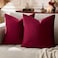 GIGIZAZA Velvet Pillow Covers 20x20 Pack of 2 Throw Pillows Soft Solid Covers Burgundy Decorative Couch Small Cushion Covers Used for Chrismas Room DecorLiving RoomBedroomSofa