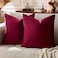 GIGIZAZA Velvet Pillow Covers 20x20 Pack of 2 Throw Pillows Soft Solid Covers Burgundy Decorative Couch Small Cushion Covers Used for Chrismas Room DecorLiving RoomBedroomSofa