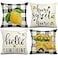AnyDesign Lemon Pillow Covers 18 x 18 in Summer Farmhouse Throw Pillow Case Watercolor Buffalo Plaids Truck Hello Sunshine Cushion Cases for Home Sofa Couch 4 Pack