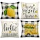 AnyDesign Lemon Pillow Covers 18 x 18 in Summer Farmhouse Throw Pillow Case Watercolor Buffalo Plaids Truck Hello Sunshine Cushion Cases for Home Sofa Couch 4 Pack
