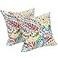 LVTXIII OutdoorIndoor Throw Pillows Decorative Throw Pillows with Inserts 18x18 Square Pillows for Bed Couch Sofa and Patio Furniture Set of 2 Paisley Multi