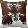 Leaveland Throw Pillowcase 16 x 16 Tri Color Brown Cowhide Print Throw Pillow Cover