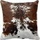 Leaveland Throw Pillowcase 16 x 16 Tri Color Brown Cowhide Print Throw Pillow Cover