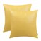 BRAWARM Faux Leather Throw Pillow Covers 18 X 18 Inches Yellow Leather Pilow Covers Pack of 2 Solid Dyed Leather Pillowcases for Couch Bed Sofa Garden Home Decorative