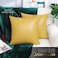 BRAWARM Faux Leather Throw Pillow Covers 18 X 18 Inches Yellow Leather Pilow Covers Pack of 2 Solid Dyed Leather Pillowcases for Couch Bed Sofa Garden Home Decorative