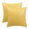 BRAWARM Faux Leather Throw Pillow Covers 18 X 18 Inches Yellow Leather Pilow Covers Pack of 2 Solid Dyed Leather Pillowcases for Couch Bed Sofa Garden Home Decorative