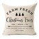 MFGNEH Farm Fresh Christmas Trees Cotton Linen Throw Pillow Covers Christmas Decor Cushion Case 18 x 18 Inch for SofaXmas Pillow Covers