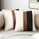Merrycolor Faux Leather and Linen Throw Pillow Covers Black and White Pillows Decorative Throw Pillows Covers Brown Square Modern Farmhouse Accent Pillow Case 18 x 18 Inch Black and White