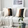 Merrycolor Faux Leather and Linen Throw Pillow Covers Black and White Pillows Decorative Throw Pillows Covers Brown Square Modern Farmhouse Accent Pillow Case 18 x 18 Inch Black and White