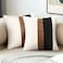 Merrycolor Faux Leather and Linen Throw Pillow Covers Black and White Pillows Decorative Throw Pillows Covers Brown Square Modern Farmhouse Accent Pillow Case 18 x 18 Inch Black and White