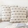 YEENAASY Boho Throw Pillow Covers 18x18 Set of 2 Modern Farmhouse Decorative Cushion Case Tufted Square Pillows Cover Neutral Pillow Cases Accent Pillowcase for SofaCouchBedBeige and Black