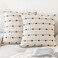 YEENAASY Boho Throw Pillow Covers 18x18 Set of 2 Modern Farmhouse Decorative Cushion Case Tufted Square Pillows Cover Neutral Pillow Cases Accent Pillowcase for SofaCouchBedBeige and Black