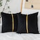 WACOMECO Velvet Throw Pillow Covers Pack of 2 Soft Gold Decorative Cushion Covers for Couch Sofa Living Room Home Decoration Black 18x18 inch