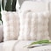 MADIZZ Pack of 2 Thick Plush Faux Wool Throw Pillow Covers Soft Boho Throw Pillows Luxurious Cushion Covers for Couch Sofa Bedroom Living Room Home Decor 16x16 Inch Cream