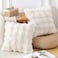 MADIZZ Pack of 2 Thick Plush Faux Wool Throw Pillow Covers Soft Boho Throw Pillows Luxurious Cushion Covers for Couch Sofa Bedroom Living Room Home Decor 16x16 Inch Cream