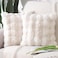 MADIZZ Pack of 2 Thick Plush Faux Wool Throw Pillow Covers Soft Boho Throw Pillows Luxurious Cushion Covers for Couch Sofa Bedroom Living Room Home Decor 16x16 Inch Cream