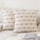 YEENAASY Boho Throw Pillow Covers 18x18 Set of 2 Modern Farmhouse Decorative Cushion Case Tufted Square Pillows Cover Neutral Pillow Cases Accent Pillowcase for SofaCouchBedBeige and Brown