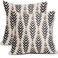 Sweetshow Boho Pillow Covers 18x18 Set of 2 Bohemian Ethnic Black Geometric Herringbone Print Decorative Throw Pillows Outdoor Pillowcase Square Linen Farmhouse Cushion Case Decor for Couch Sofa Bed