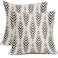 Sweetshow Boho Pillow Covers 18x18 Set of 2 Bohemian Ethnic Black Geometric Herringbone Print Decorative Throw Pillows Outdoor Pillowcase Square Linen Farmhouse Cushion Case Decor for Couch Sofa Bed