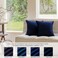 JIAHANNHA Velvet Navy Blue Throw Pillow Covers Pack of 2 Decorative Soft for Couch Sofa Bedroom Livingroom Car 1616 Inches