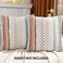 Tosleo Bohemian Pillow Covers 18x18 Set of 2 Boho Tufted Throw Pillow Covers Striped Decorative Pillow Cases Accent Chenille Pillowcases Farmhouse Cushion Case for Spring Home DecorOrange and Blue