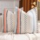 Tosleo Bohemian Pillow Covers 18x18 Set of 2 Boho Tufted Throw Pillow Covers Striped Decorative Pillow Cases Accent Chenille Pillowcases Farmhouse Cushion Case for Spring Home DecorOrange and Blue