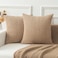 K KEVIN TEXTILE Kevin Textile Throw Pillow Covers Soft Corduroy Decorative Set of 2 Boho Striped Pillow Covers Pillowcases Farmhouse Home Decor for Couch Bed Sofa Living Room 18x18 Inch Tan